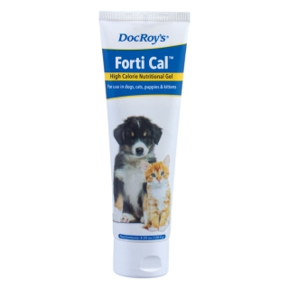 Doc Roy's Forti Cal -высококалорийная паста для котят/щенков, кормящих и ослабленных животных  4.25 oz Gel (США)