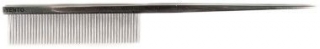 YENTO Needle Comb расческа со спицей 18,5 см хром с зубцами 2 см, частота 2 мм